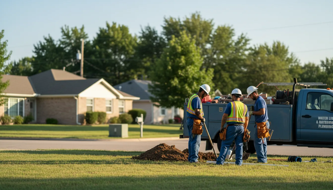 Residential water line and bathroom plumbing service in Green Camp, OH